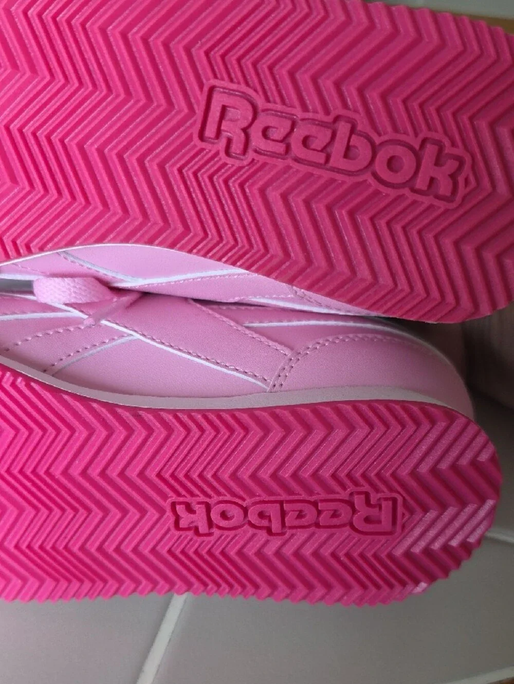 Reebok Kids Light Pink Sneakers with Hot Pink Accents Size 1
